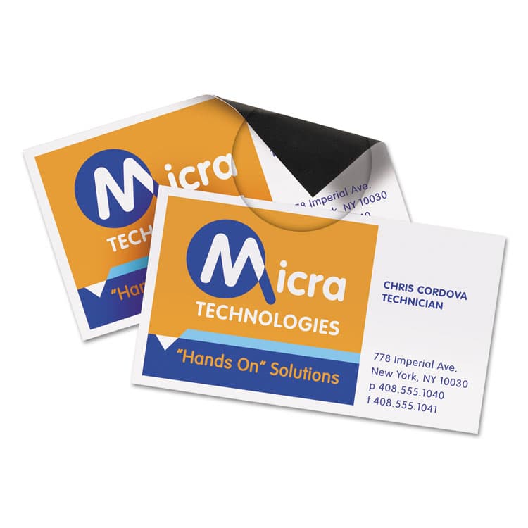AVERY PRODUCTS CORPORATION Magnetic Business Cards, Inkjet, 2 x 3.5, White, 10 Cards/Sheet, 3 Sheets/Pack (AVE8374) thumbnail 2