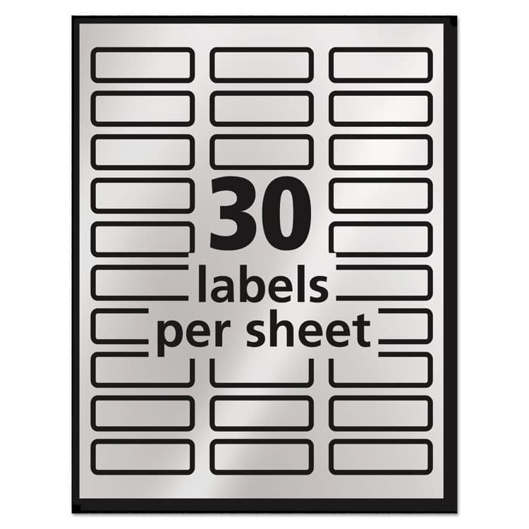 AVERY PRODUCTS CORPORATION Foil Mailing Labels, Inkjet Printers, 0.75 x 2.25, Silver, 30/Sheet, 10 Sheets/Pack (AVE8986) thumbnail 4