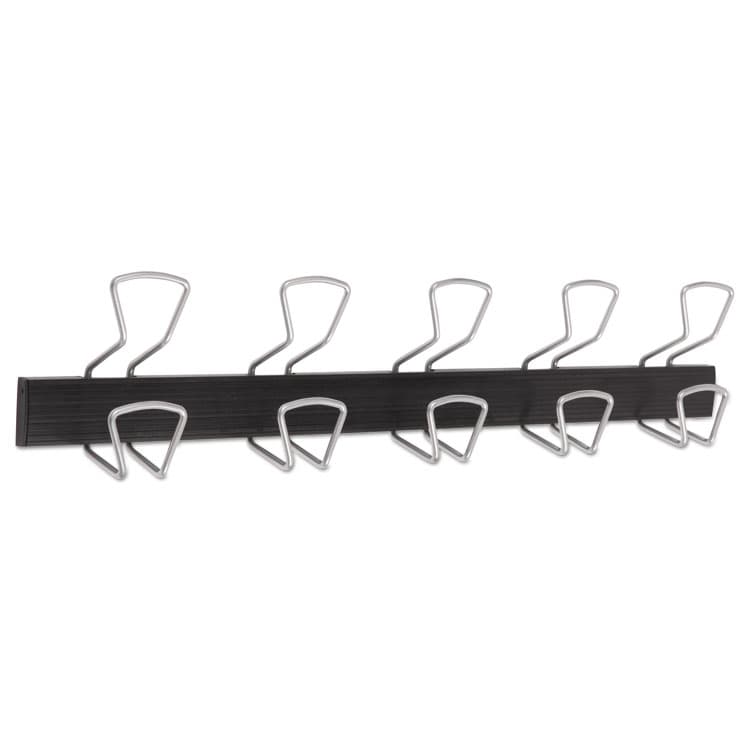 ALBA Wall-Mount Coat Hooks, 29.92 x 2.95 x 6.45, Metal, Silver, 22 lb Capacity (ABAPMPRO5M)