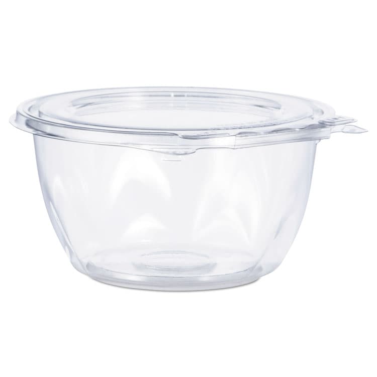 DART SafeSeal Tamper-Resistant, Tamper-Evident Bowls with Flat Lid, 16 oz, 5.5" Diameter x 2.7" h, Clear, Plastic, 240/Carton (DCCCTR16BF)