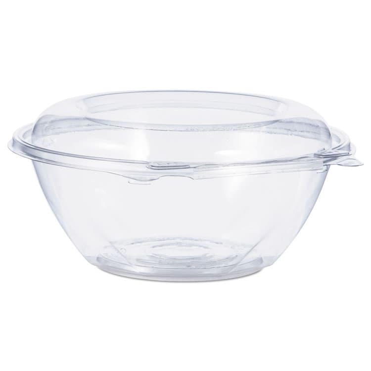 DART SafeSeal Tamper-Resistant, Tamper-Evident Bowls with Dome Lid, 24 oz, 7" Diameter x 3.1" h, Clear, Plastic, 150/Carton (DCCCTR24BD)