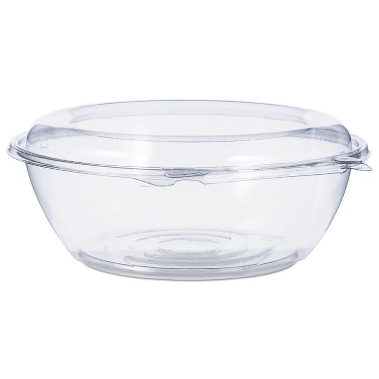 DART SafeSeal Tamper-Resistant, Tamper-Evident Bowls with Dome Lid, 48 oz, 8.9" Diameter x 3.4" h, Clear, Plastic, 100/Carton (DCCCTR48BD)