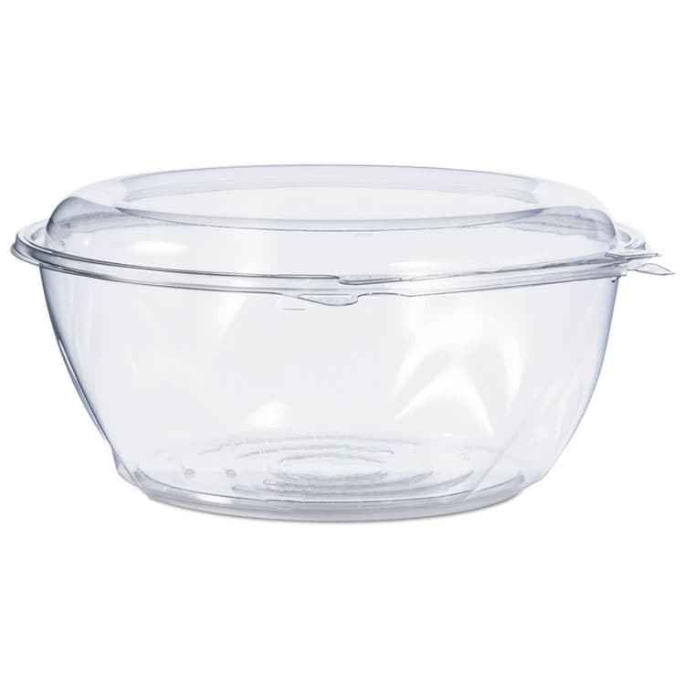 DART SafeSeal Tamper-Resistant, Tamper-Evident Bowls with Dome Lid, 64 oz, 8.9" Diameter x 4" h, Clear, Plastic, 100/Carton (DCCCTR64BD)