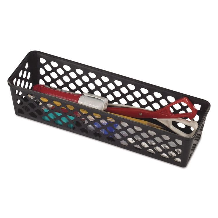 OFFICEMATE INTERNATIONAL CORP. Recycled Supply Basket, Plastic, 10.13 x 3.06 x 2.38, Black, 3/Pack (OIC26200) thumbnail 3