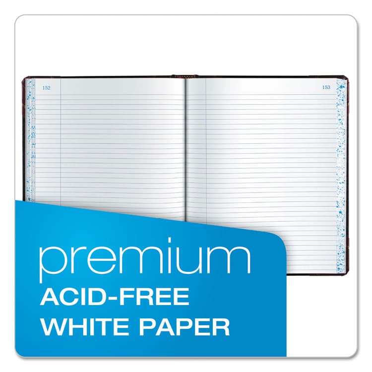 ESSELTE PENDAFLEX CORP. Extra-Durable Bound Book, Single-Page Record-Rule Format, Black/Maroon/Gold Cover, 10.13 x 7.78 Sheets, 300 Sheets/Book (BOR21300R) thumbnail 4