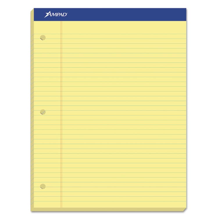 AMPAD/DIV. OF AMERCN PD&PPR Double Sheet Pads, Narrow Rule, (100) Canary Yellow 8.5 x 11 Sheets (TOP20246)