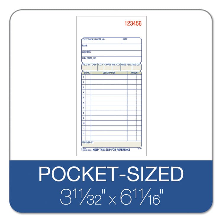 CARDINAL BRANDS . Multipart Sales Order Pad, 12 Lines, Two-Part Carbonless, 3.34 x 6.69, 50 Forms Total (ABFDC3705) thumbnail 2