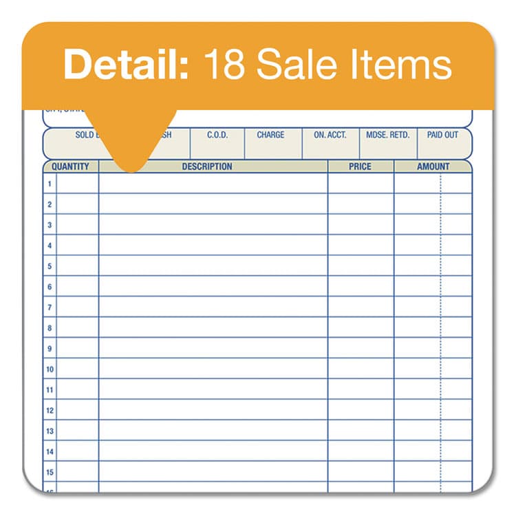 CARDINAL BRANDS . Multipart Sales Order Pad, 18 Lines, Two-Part Carbonless, 5.56 x 7.94, 50 Forms Total (ABFDC5805) thumbnail 4