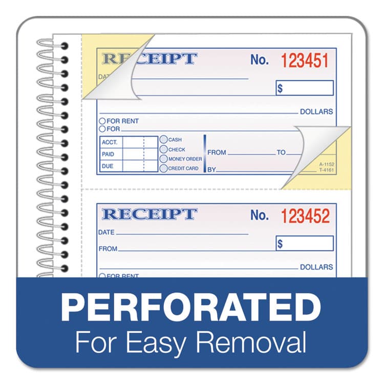 CARDINAL BRANDS . Multipart Money/Rent Receipt Book, Two-Part Carbonless, 4.75 x 2.75, 4 Forms/Sheet, 200 Forms Total (ABFSC1152) thumbnail 4