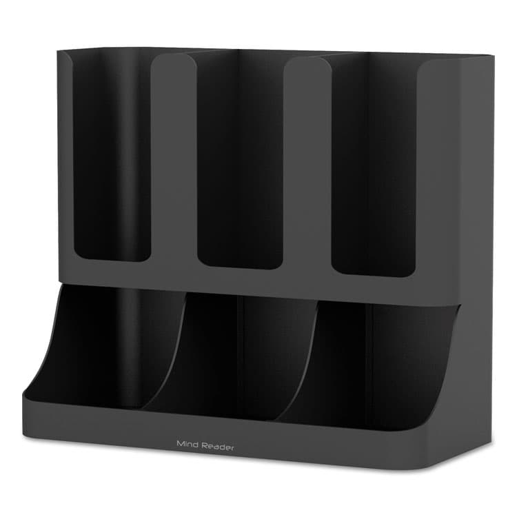 EMS MIND READER LLC Flume Six-Section Upright Coffee Condiment/Cup Organizer, 11.5 x 6.5 x 15, Black (EMSUPRIGHT6BLK) thumbnail 2