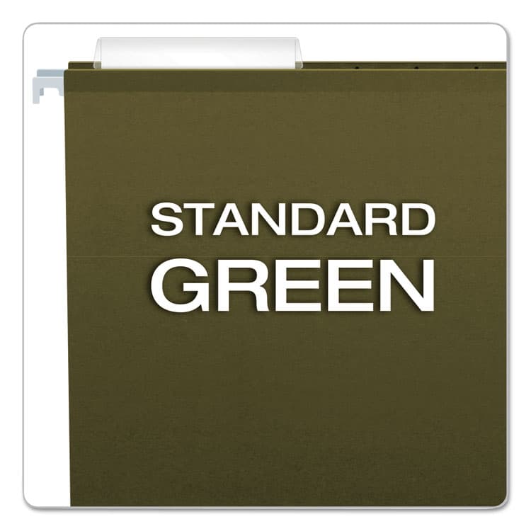 TOPS BUSINESS FORMS Reinforced Hanging File Folders with Printable Tab Inserts, Legal Size, 1/3-Cut Tabs, Standard Green, 25/Box (PFX415313) thumbnail 3