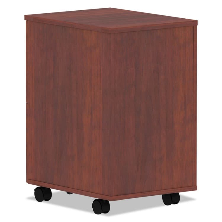 ALERA Alera Valencia Series Mobile Pedestal, Left or Right, 2 Legal/Letter-Size File Drawers, Medium Cherry, 15.38" x 20" x 26.63" (ALEVA582816MC) thumbnail 4