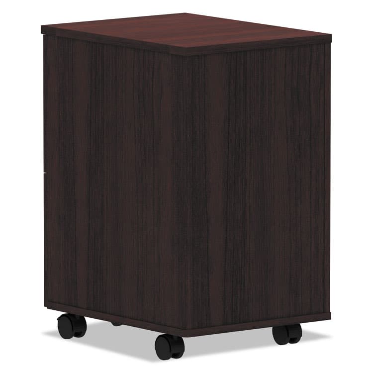 ALERA Alera Valencia Series Mobile Pedestal, Left or Right, 2 Legal/Letter-Size File Drawers, Mahogany, 15.38" x 20" x 26.63" (ALEVA582816MY) thumbnail 4