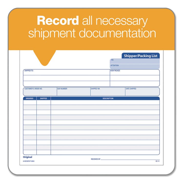 TOPS BUSINESS FORMS Triplicate Snap-Off Shipper/Packing List, Three-Part Carbonless, 8.5 x 7, 50 Forms Total (TOP3834) thumbnail 4