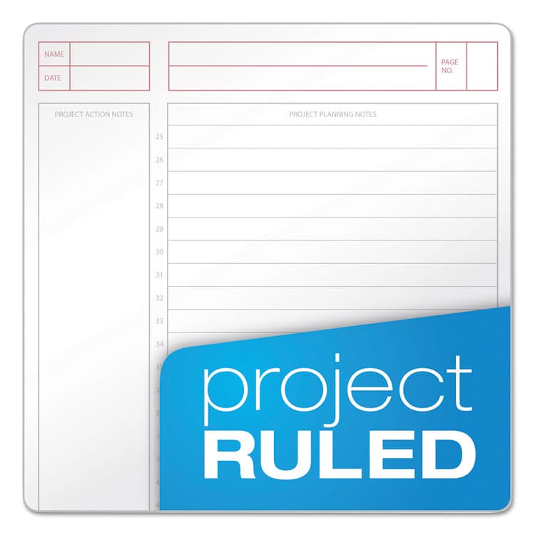 TOPS BUSINESS FORMS JEN Action Planner, 1-Subject, Narrow Rule, Black Cover, (100) 8.5 x 6.75 Sheets (TOP63828) thumbnail 2