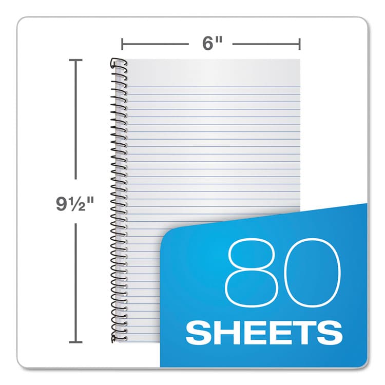 TOPS BUSINESS FORMS Second Nature Single Subject Wirebound Notebooks, Medium/College Rule, Light Blue Cover, (80) 9.5 x 6 Sheets (TOP74109) thumbnail 2