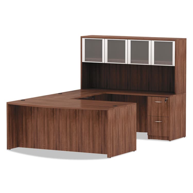 ALERA Alera Valencia Series Full Pedestal File, Left/Right, 2 Legal/Letter-Size File Drawers, Modern Walnut, 15.63" x 20.5" x 28.5" (ALEVA542822WA) thumbnail 4
