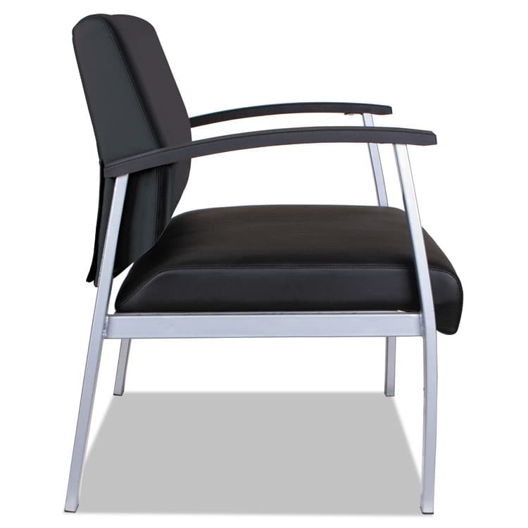 ALERA Alera metaLounge Series Bariatric Guest Chair, 30.51" x 26.96" x 33.46", Black Seat, Black Back, Silver Base (ALEML2219) thumbnail 3