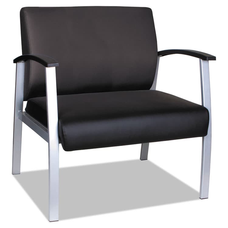 ALERA Alera metaLounge Series Bariatric Guest Chair, 30.51" x 26.96" x 33.46", Black Seat, Black Back, Silver Base (ALEML2219)