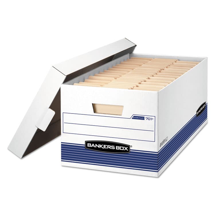 FELLOWES MFG. CO. STOR/FILE Medium-Duty Storage Boxes, Letter Files, 12" x 25.38" x 10.25", White, 20/Carton (FEL0070110)