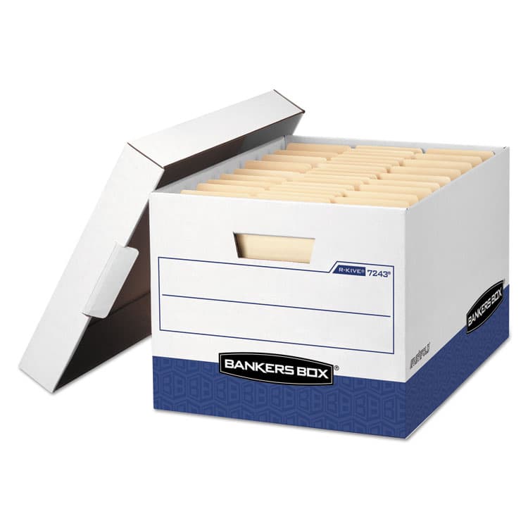 FELLOWES MFG. CO. R-KIVE Heavy-Duty Storage Boxes, Letter/Legal Files, 12" x 16.5" x 10.38", White, 20/Carton (FEL0724314)