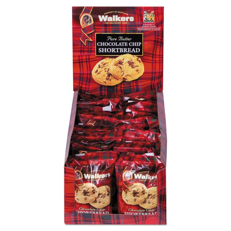 WALKERS SHORTBREAD LTD. Shortbread Cookies, Chocolate Chip Shortbread, 2.2 oz Box (OFXW1537D)