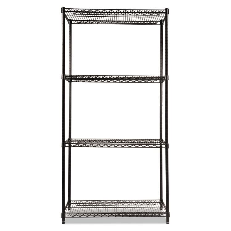 ALERA NSF Certified Industrial Four-Shelf Wire Shelving Kit, 36w x 18d x 72h, Black (ALESW503618BL) thumbnail 2