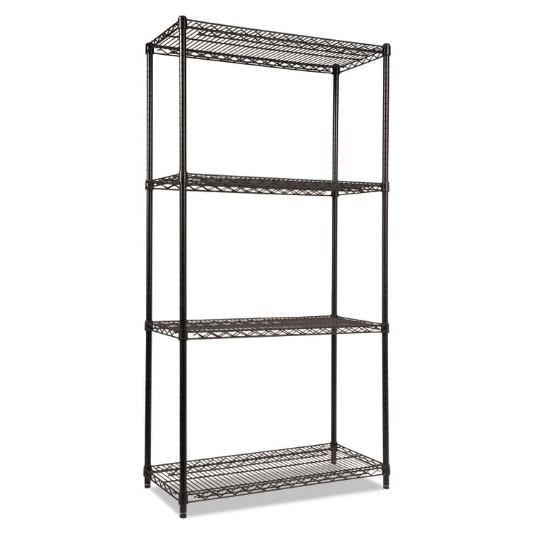ALERA NSF Certified Industrial Four-Shelf Wire Shelving Kit, 36w x 18d x 72h, Black (ALESW503618BL) thumbnail 3