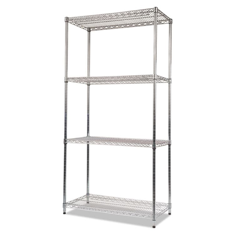 ALERA NSF Certified Industrial Four-Shelf Wire Shelving Kit, 36w x 18d x 72h, Silver (ALESW503618SR) thumbnail 4
