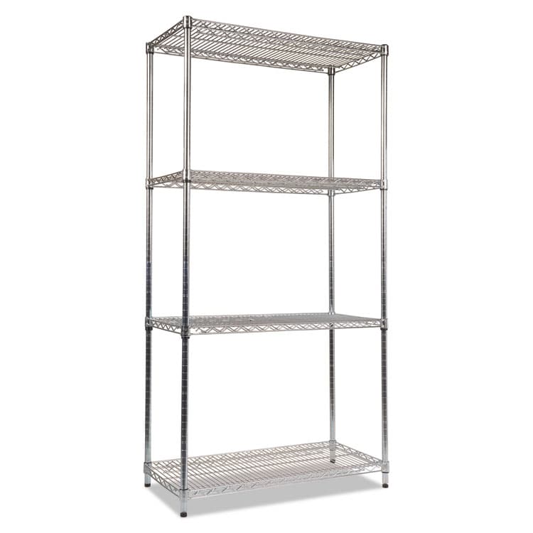 ALERA NSF Certified Industrial Four-Shelf Wire Shelving Kit, 36w x 18d x 72h, Silver (ALESW503618SR)