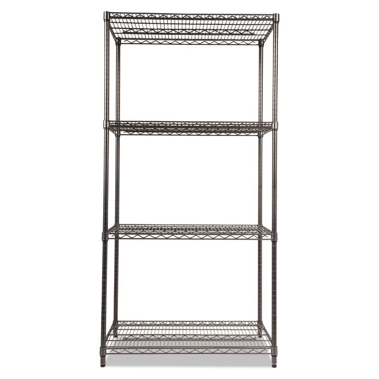 ALERA Wire Shelving Starter Kit, Four-Shelf, 36w x 24d x 72h, Black Anthracite (ALESW503624BA) thumbnail 2