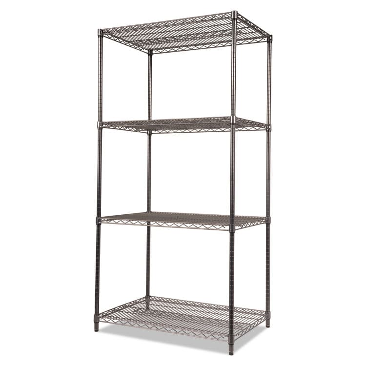 ALERA Wire Shelving Starter Kit, Four-Shelf, 36w x 24d x 72h, Black Anthracite (ALESW503624BA) thumbnail 3