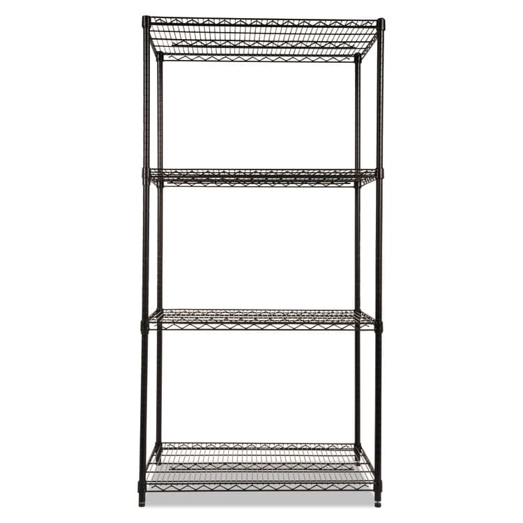 ALERA NSF Certified Industrial Four-Shelf Wire Shelving Kit, 36w x 24d x 72h, Black (ALESW503624BL) thumbnail 2