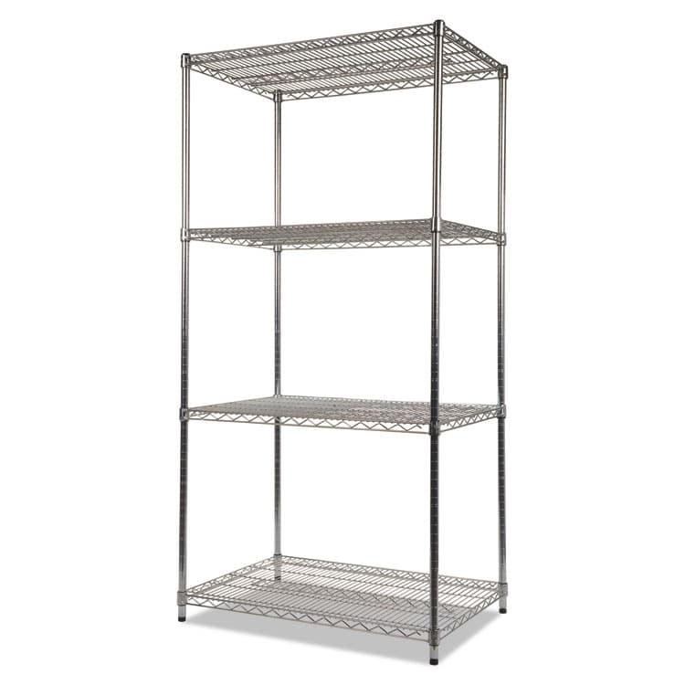 ALERA NSF Certified Industrial Four-Shelf Wire Shelving Kit, 36w x 24d x 72h, Silver (ALESW503624SR) thumbnail 4
