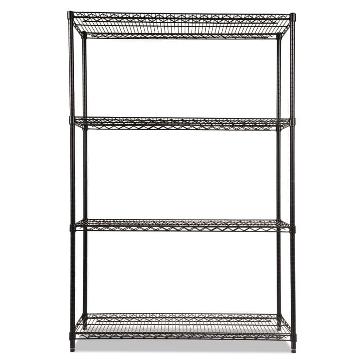 ALERA NSF Certified Industrial Four-Shelf Wire Shelving Kit, 48w x 18d x 72h, Black (ALESW504818BL) thumbnail 4