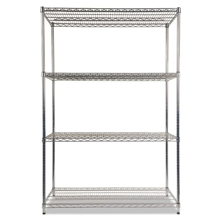 ALERA NSF Certified Industrial Four-Shelf Wire Shelving Kit, 48w x 24d x 72h, Silver (ALESW504824SR) thumbnail 2