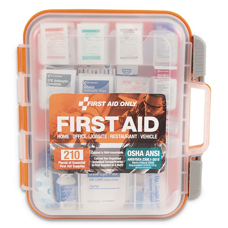 FIRST AID ONLY, . ANSI Class A Bulk First Aid Kit, 210 Pieces, Plastic Case (FAO91064)