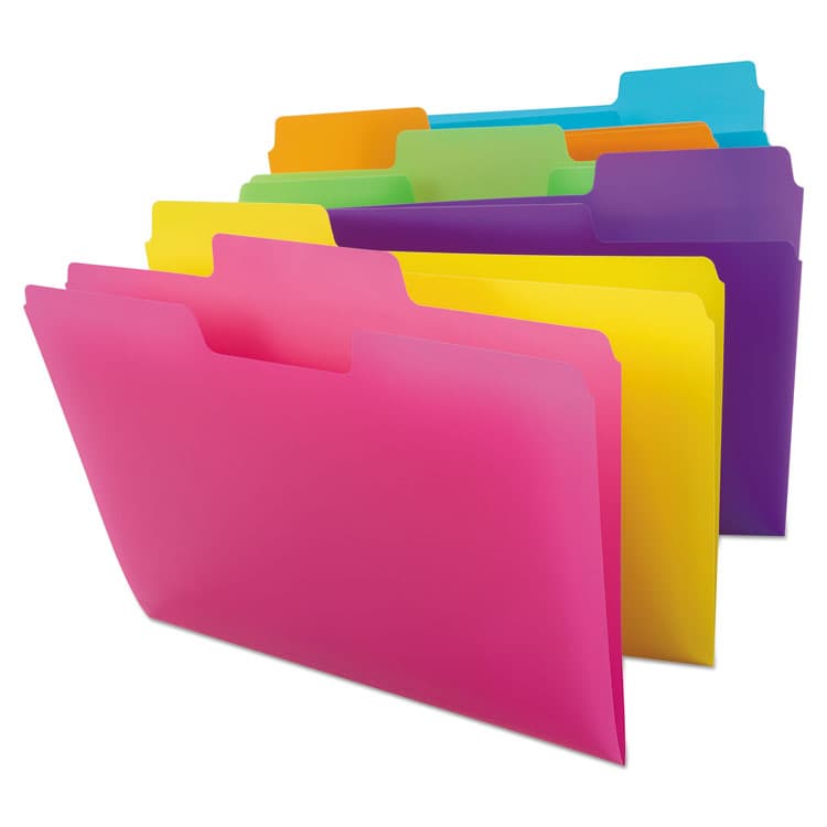 SMEAD MANUFACTURING CO. SuperTab Top Tab File Folders, 1/3-Cut Tabs: Assorted, Letter Size, 0.75" Expansion, Polypropylene, 18/Pack (SMD10515) thumbnail 4