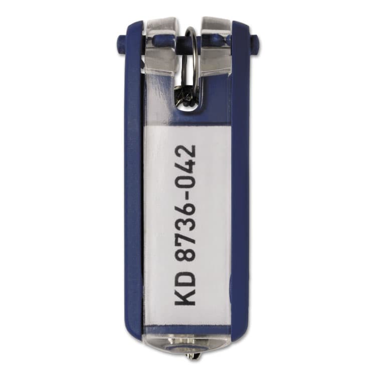 DURABLE OFFICE PRODUCTS CORP. Tags for Locking Key Cabinets, Plastic, 1.13 x 2.75, Dark Blue, 6/Pack (DBL195707)