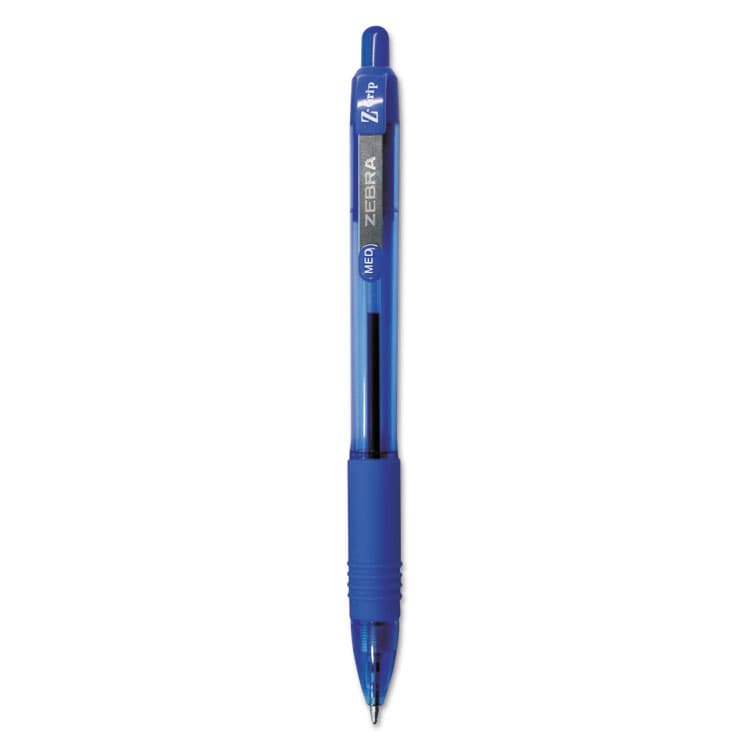 ZEBRA PEN CORP. Z-Grip Ballpoint Pen, Retractable, Medium 1 mm, Blue Ink, Translucent Blue/Blue Barrel, 12/Pack (ZEB22220)
