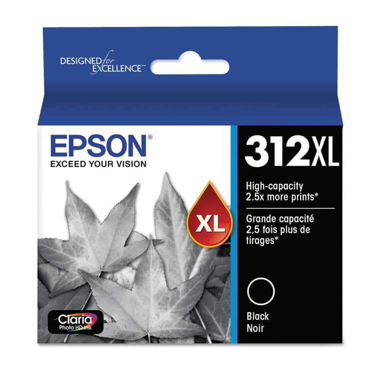 EPSON AMERICA, . T312XL120-S (312XL) Claria High-Yield Ink, 500 Page-Yield, Black (EPST312XL120S)