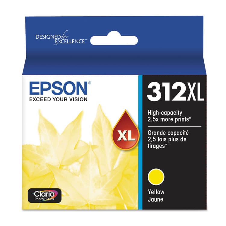 EPSON AMERICA, . T312XL420-S (312XL) Claria High-Yield Ink, 830 Page-Yield, Yellow (EPST312XL420S)