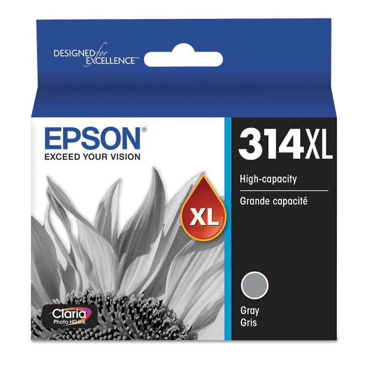 EPSON AMERICA, . T314XL720-S (314XL) Claria High-Yield Ink, 830 Page-Yield, Gray (EPST314XL720S)