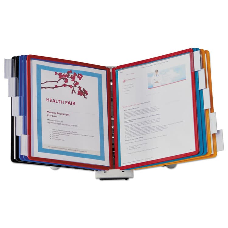 DURABLE OFFICE PRODUCTS CORP. SHERPA Desk Reference System, 10 Panels, 10 x 5.63 x 13.88, Assorted Borders (DBL554200) thumbnail 2