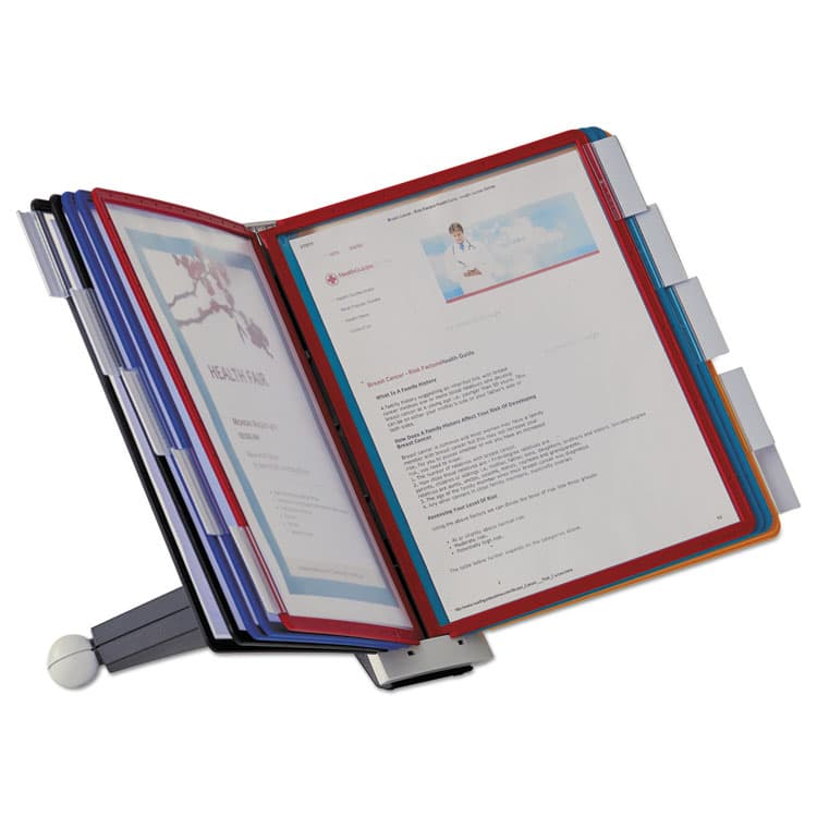 DURABLE OFFICE PRODUCTS CORP. SHERPA Desk Reference System, 10 Panels, 10 x 5.63 x 13.88, Assorted Borders (DBL554200)