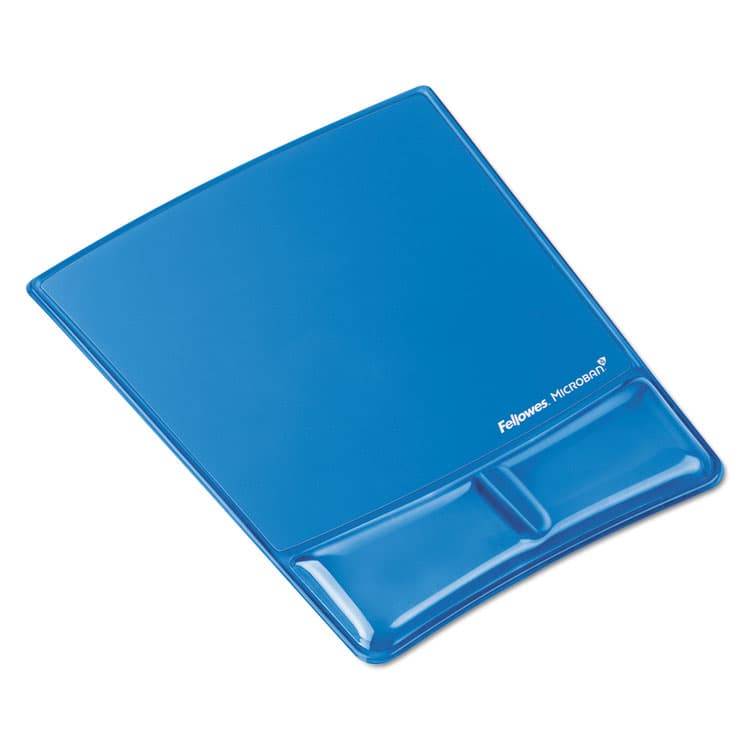 FELLOWES MFG. CO. Gel Wrist Support with Attached Mouse Pad, 8.25 x 9.87, Blue (FEL9182201)