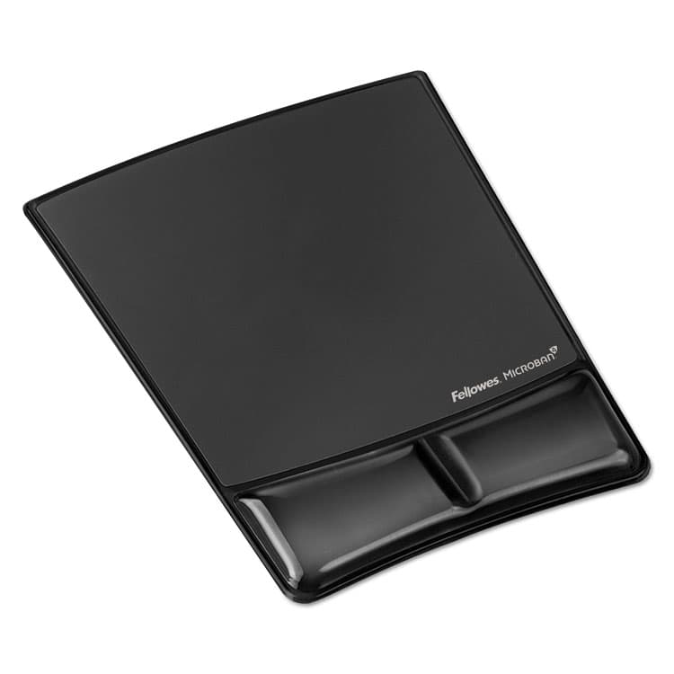 FELLOWES MFG. CO. Gel Wrist Support with Attached Mouse Pad, 8.25 x 9.87, Black (FEL9182301)
