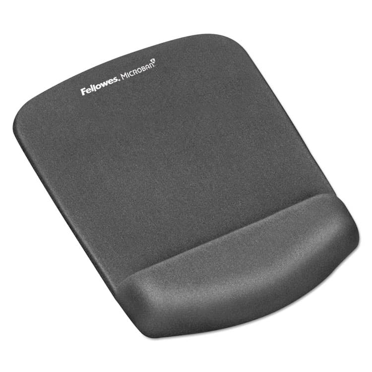 FELLOWES MFG. CO. PlushTouch Mouse Pad with Wrist Rest, 7.25 x 9.38, Graphite (FEL9252201)
