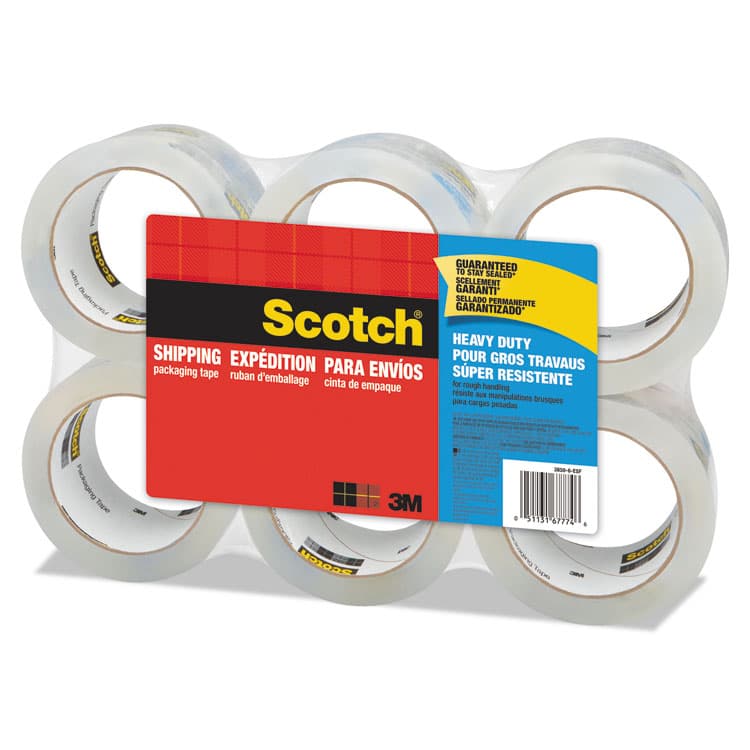 3M/COMMERCIAL TAPE DIV. 3850 Heavy-Duty Packaging Tape, 3" Core, 1.88" x 54.6 yds, Clear, 6/Pack (MMM38506) thumbnail 2