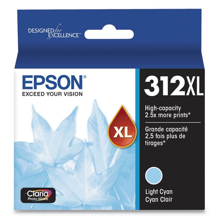EPSON AMERICA, . T312XL520-S (312XL) Claria High-Yield Ink, 830 Page-Yield, Light Cyan (EPST312XL520S)